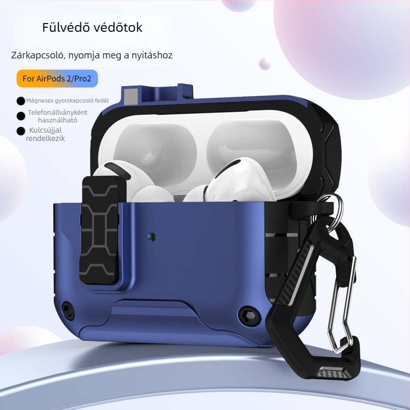 AirPods tok – TPU+PC tokozás, multifunkcionális, hordozható, matt felület, spray technikával készülve
