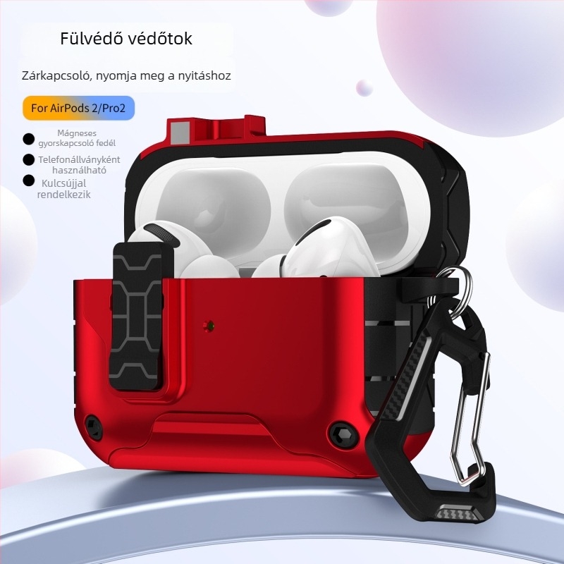 AirPods tok – TPU+PC tokozás, multifunkcionális, hordozható, matt felület, spray technikával készülve
