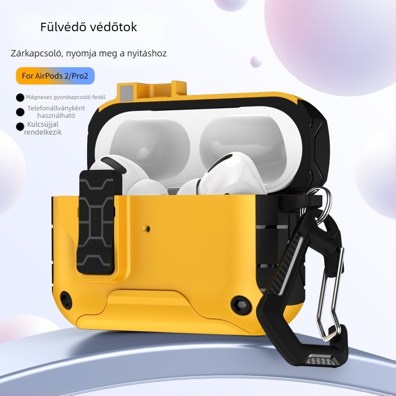 AirPods tok – TPU+PC tokozás, multifunkcionális, hordozható, matt felület, spray technikával készülve