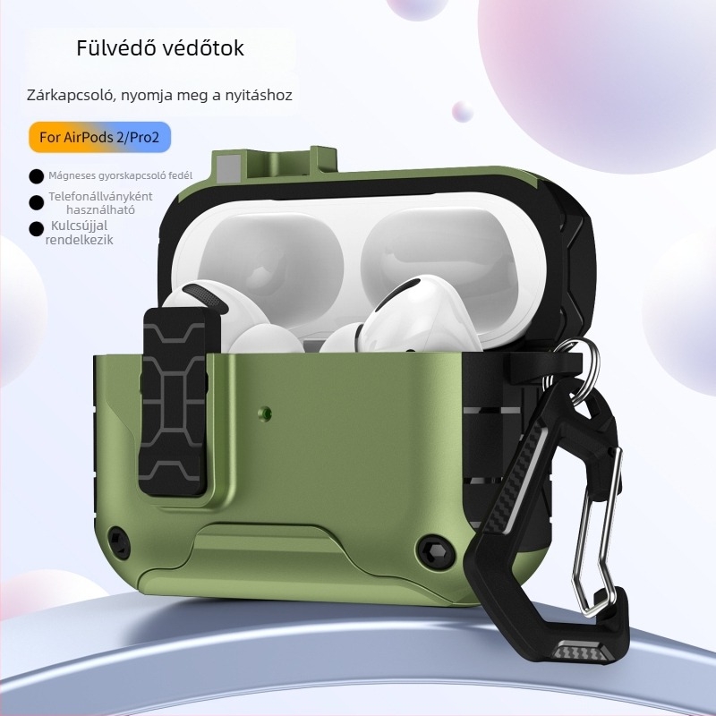 AirPods tok – TPU+PC tokozás, multifunkcionális, hordozható, matt felület, spray technikával készülve