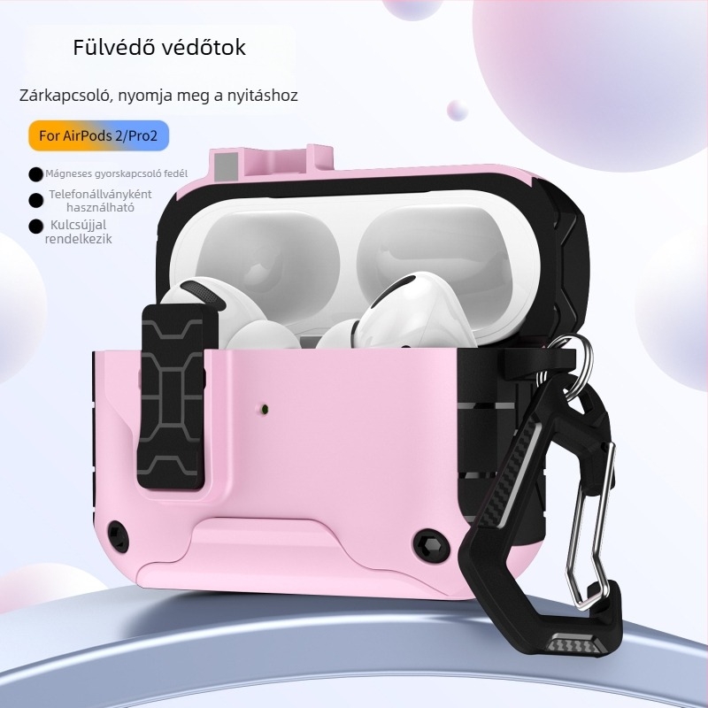AirPods tok – TPU+PC tokozás, multifunkcionális, hordozható, matt felület, spray technikával készülve