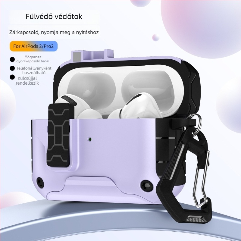 AirPods tok – TPU+PC tokozás, multifunkcionális, hordozható, matt felület, spray technikával készülve