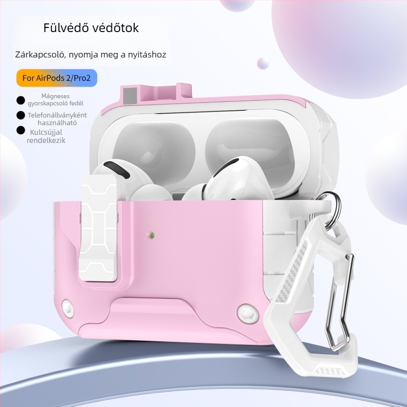 AirPods tok – TPU+PC tokozás, multifunkcionális, hordozható, matt felület, spray technikával készülve