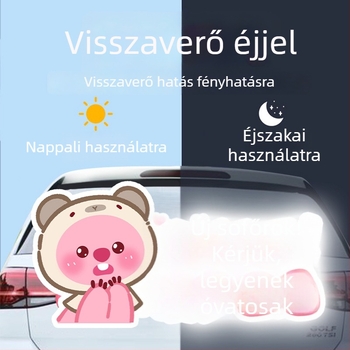 Autómatrica mágneses telepítéssel, reflexiós felület, napvédelem és karcolás elleni védelem — karikatúra minta