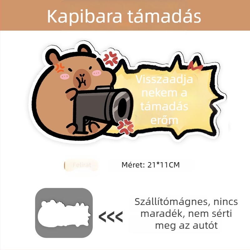 Autómatrica mágneses telepítéssel, reflexiós felület, napvédelem és karcolás elleni védelem — karikatúra minta