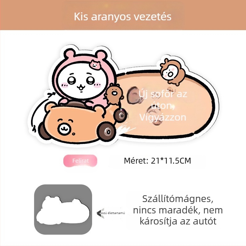 Autómatrica mágneses telepítéssel, reflexiós felület, napvédelem és karcolás elleni védelem — karikatúra minta