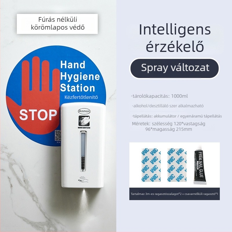Fali automatikus fertőtlenítő permetező szenzorral, ABS anyag, oxidációs kezelés, modern minimalista stílus