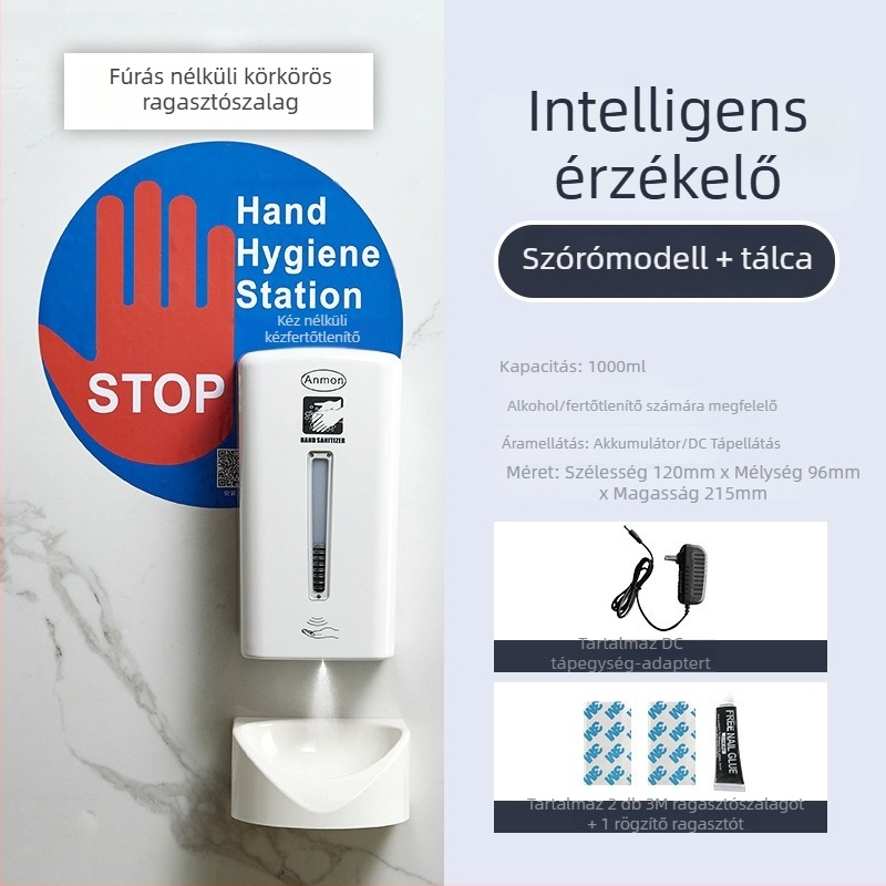 Fali automatikus fertőtlenítő permetező szenzorral, ABS anyag, oxidációs kezelés, modern minimalista stílus