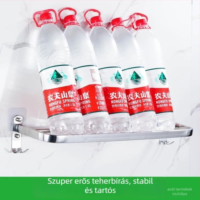 Rozsdamentes acél törölközőrúz falra szerelhető, polírozott felülettel, egy- vagy kétrúddal, teherbírás 30