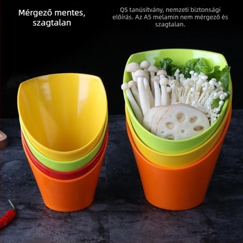 Melamin tál – űrlény alakú, egyszínű minta, glazúrozott felület, logó nyomtatás és testreszabási lehetőség, felnőtteknek, egyszerű stílus