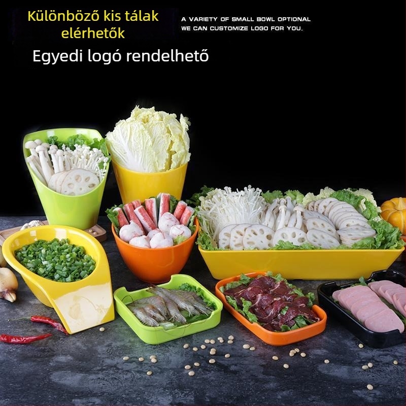 Melamin tál – űrlény alakú, egyszínű minta, glazúrozott felület, logó nyomtatás és testreszabási lehetőség, felnőtteknek, egyszerű stílus