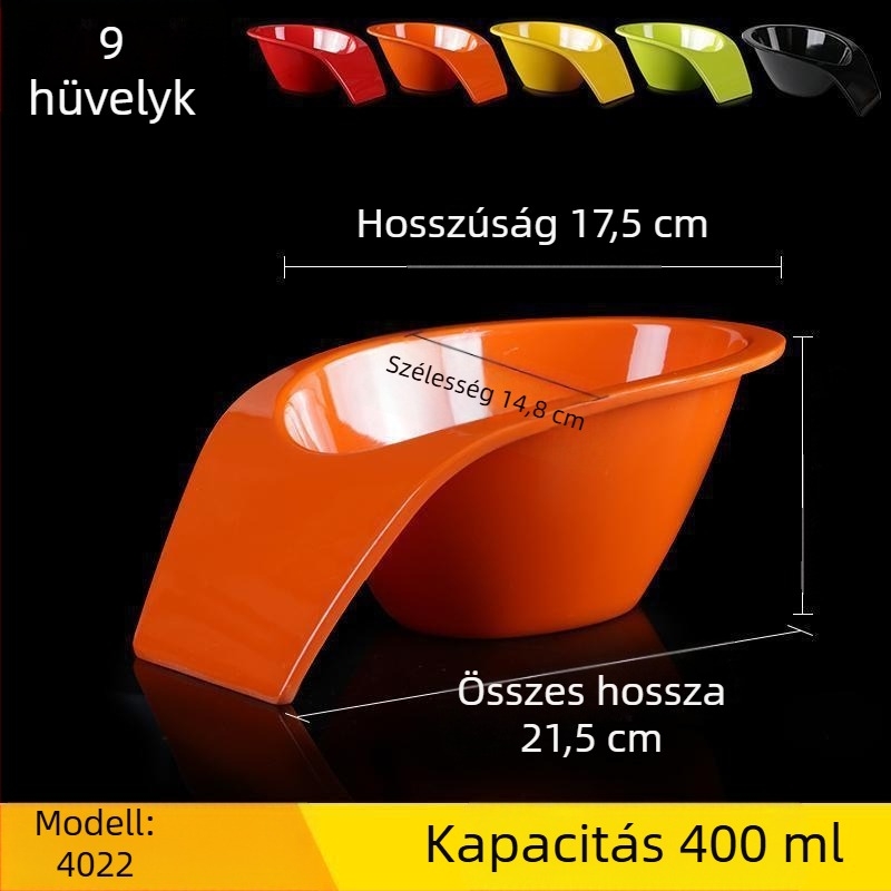 Melamin tál – űrlény alakú, egyszínű minta, glazúrozott felület, logó nyomtatás és testreszabási lehetőség, felnőtteknek, egyszerű stílus
