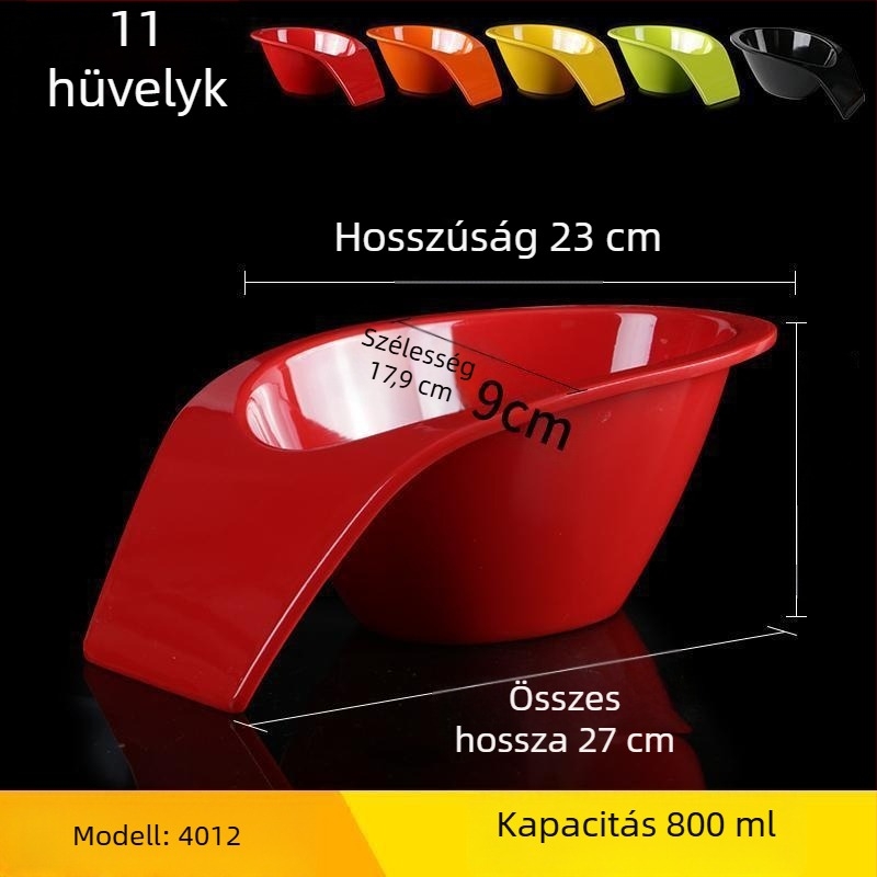 Melamin tál – űrlény alakú, egyszínű minta, glazúrozott felület, logó nyomtatás és testreszabási lehetőség, felnőtteknek, egyszerű stílus