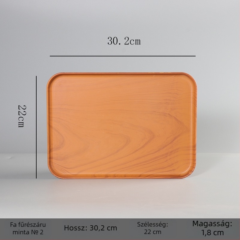Téglalap alakú melamín műanyag tálca szállodai és vendégházi használatra – testre szabható nyomtatott logóval, privát márka elérhető, modern minimalist stílus