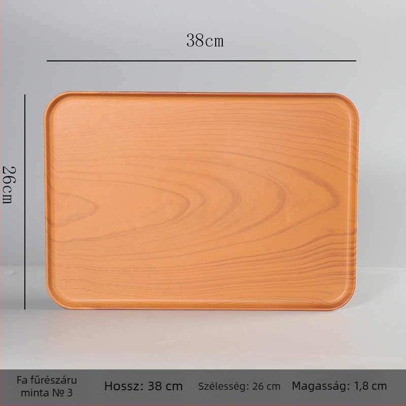 Téglalap alakú melamín műanyag tálca szállodai és vendégházi használatra – testre szabható nyomtatott logóval, privát márka elérhető, modern minimalist stílus