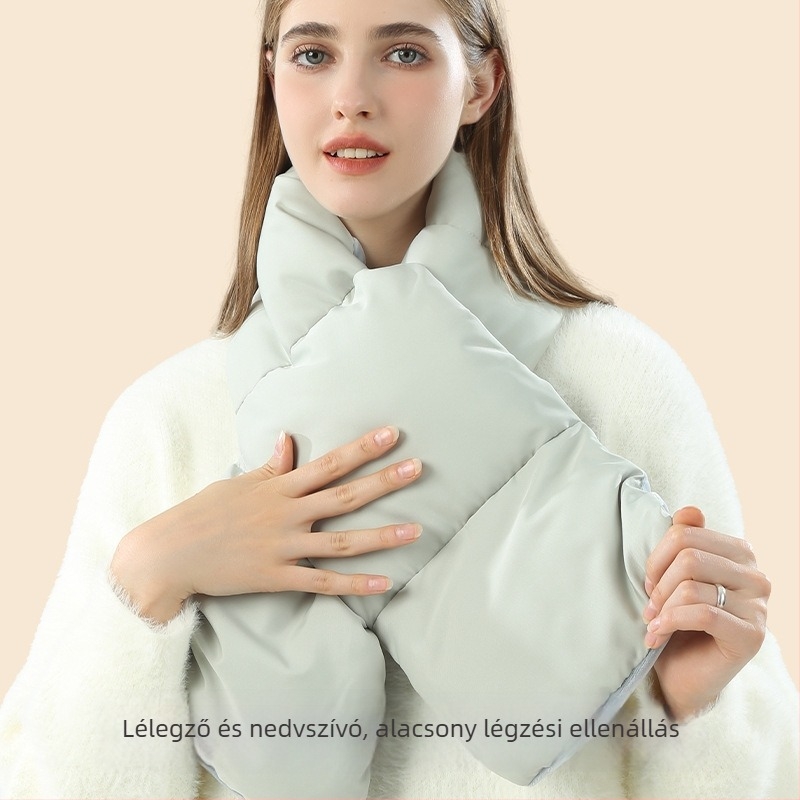 Női téli sál mesterséges pehelytöltéssel, fleece-béléssel a nyaknál, szélálló és hőtartó, egyszínű
