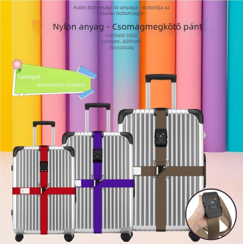 Nylon poggyászheveder — lopás elleni, földrengésálló, terhet csökkentő, poggyász-kiegészítők