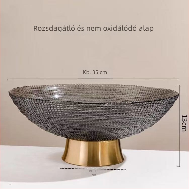 Hydemann üvegből készült gyümölcstál, fényűző retro stílus, 2021 nyári bevezetés
