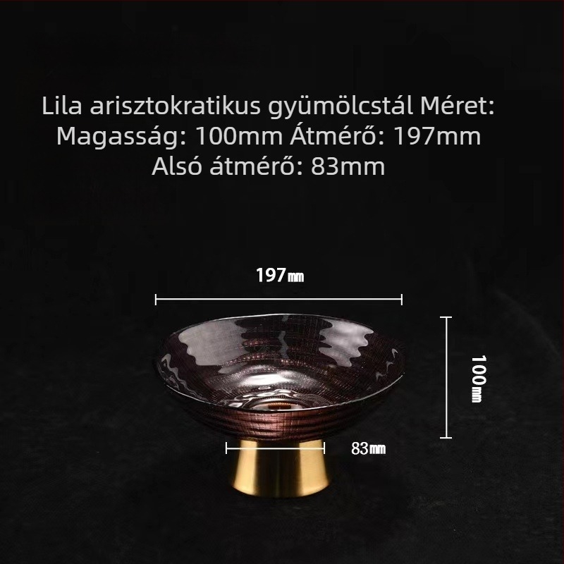Hydemann üvegből készült gyümölcstál, fényűző retro stílus, 2021 nyári bevezetés