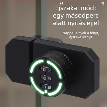 Fúrás nélküli jelszavas vitrin zár, üveg vitrinekhez — cink ötvözet, modell: Jelszavas vitrin zár, márka Sukop, típus: numerikus