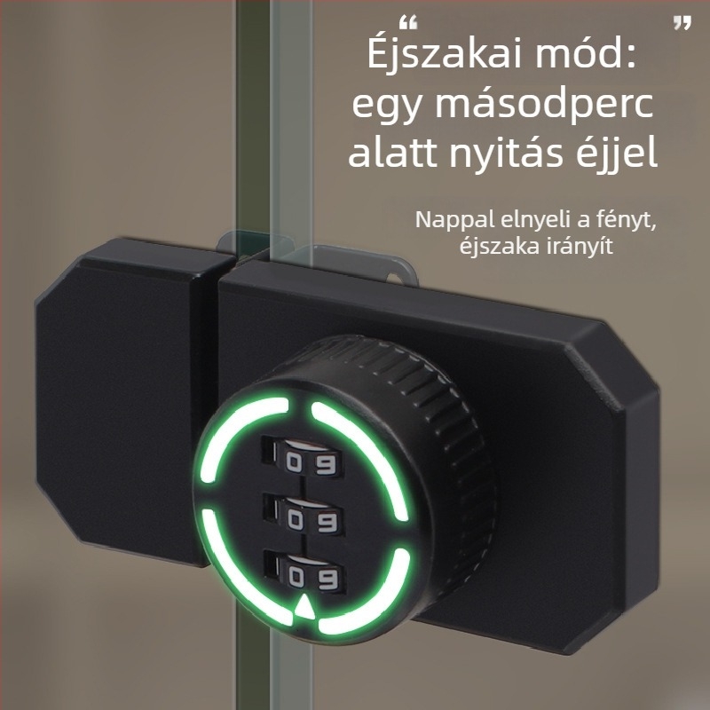Fúrás nélküli jelszavas vitrin zár, üveg vitrinekhez — cink ötvözet, modell: Jelszavas vitrin zár, márka Sukop, típus: numerikus