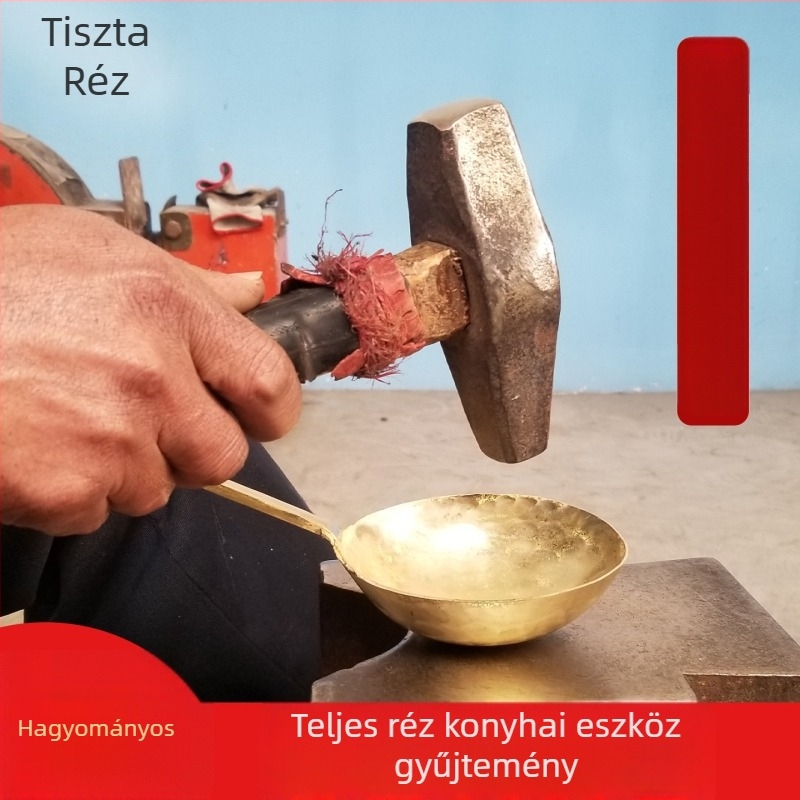 Rézkanál, modern egyszerű stílus, felnőtteknek, egyszínű mintázat, konyhai eszközök Copper Craftsman