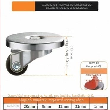 Bútor görgők, csendesek, TPE gumi és acélcsapágyakkal, modell TPE Furniture Silent Rollers, márka 3T8O