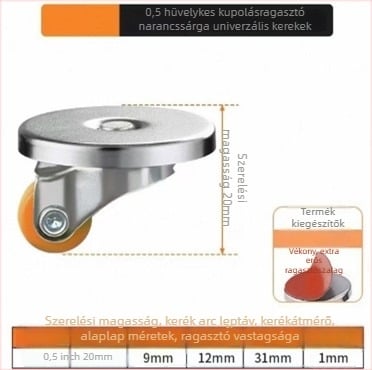 Bútor görgők, csendesek, TPE gumi és acélcsapágyakkal, modell TPE Furniture Silent Rollers, márka 3T8O