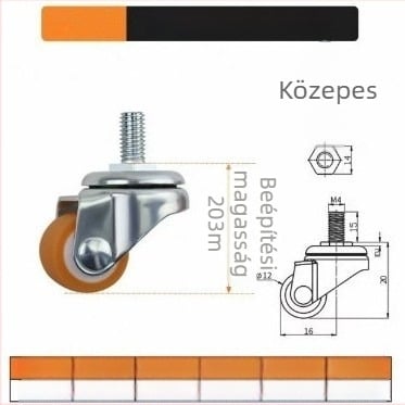 Bútor görgők, csendesek, TPE gumi és acélcsapágyakkal, modell TPE Furniture Silent Rollers, márka 3T8O