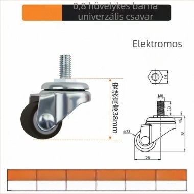 Bútor görgők, csendesek, TPE gumi és acélcsapágyakkal, modell TPE Furniture Silent Rollers, márka 3T8O