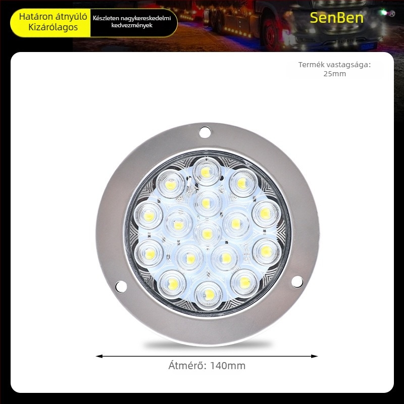 CIMC LED hátsó lámpa, 12–24V, 6000K, univerzális teherautó/van kompatibilitás