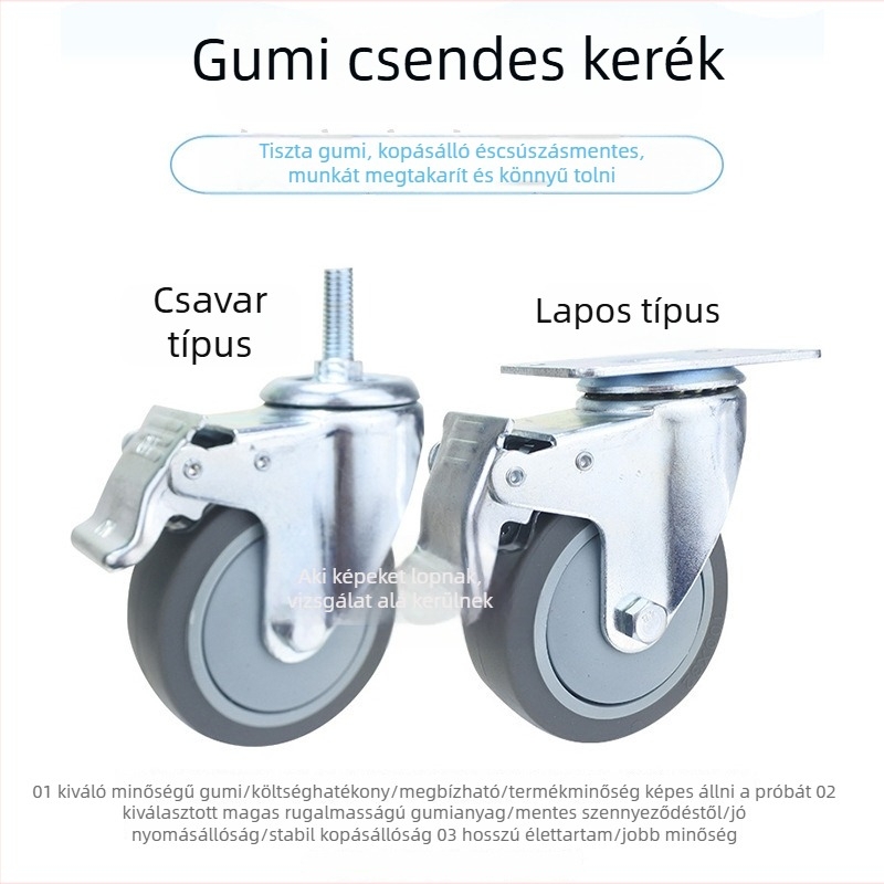 Univerzális kerék sík lemezhez, hangtalan irányított görgővel, TPR gumi