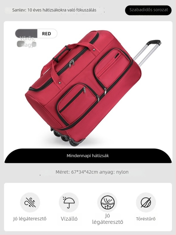 Nylon utazótáska, összecsukható és bővíthető, 20-35 L kapacitás, uniszex dizájn, poliészter bélés