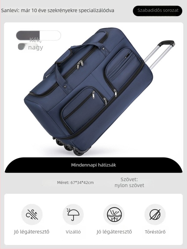 Nylon utazótáska, összecsukható és bővíthető, 20-35 L kapacitás, uniszex dizájn, poliészter bélés