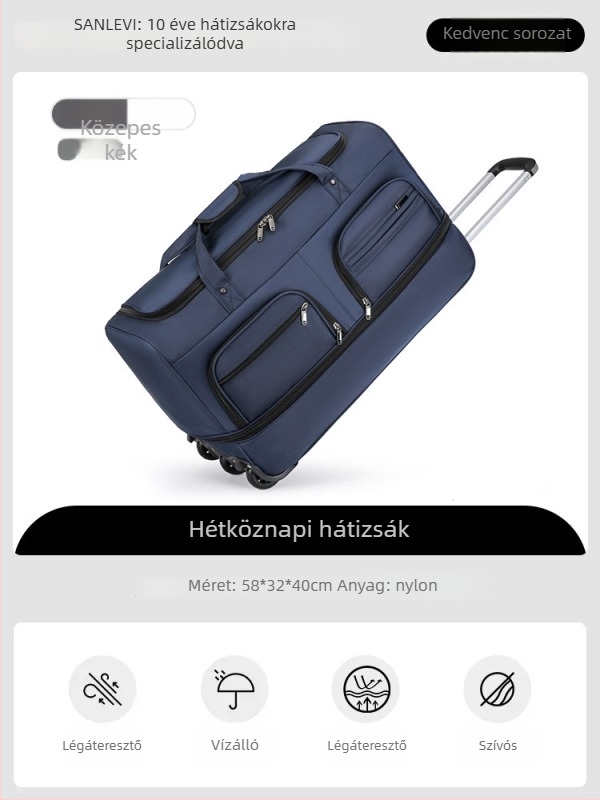 Nylon utazótáska, összecsukható és bővíthető, 20-35 L kapacitás, uniszex dizájn, poliészter bélés