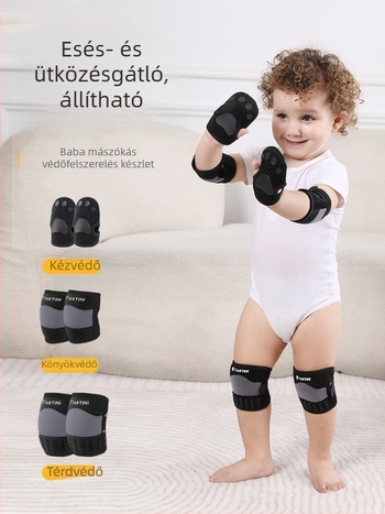 Baba térdvédők, könyök- és tenyérvédők, légáteresztő, csúszásmentes védőfelszerelés, állítható