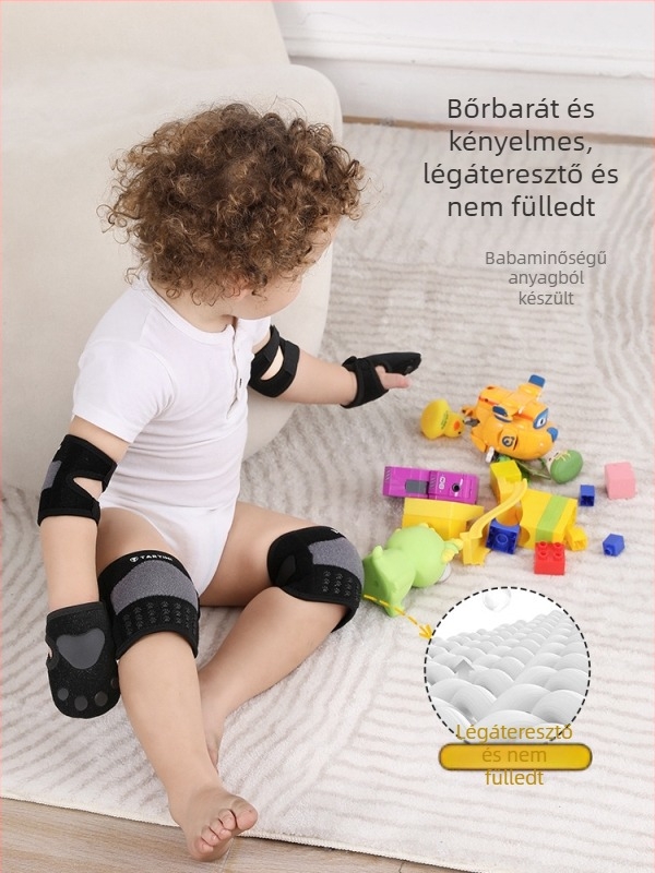 Baba térdvédők, könyök- és tenyérvédők, légáteresztő, csúszásmentes védőfelszerelés, állítható