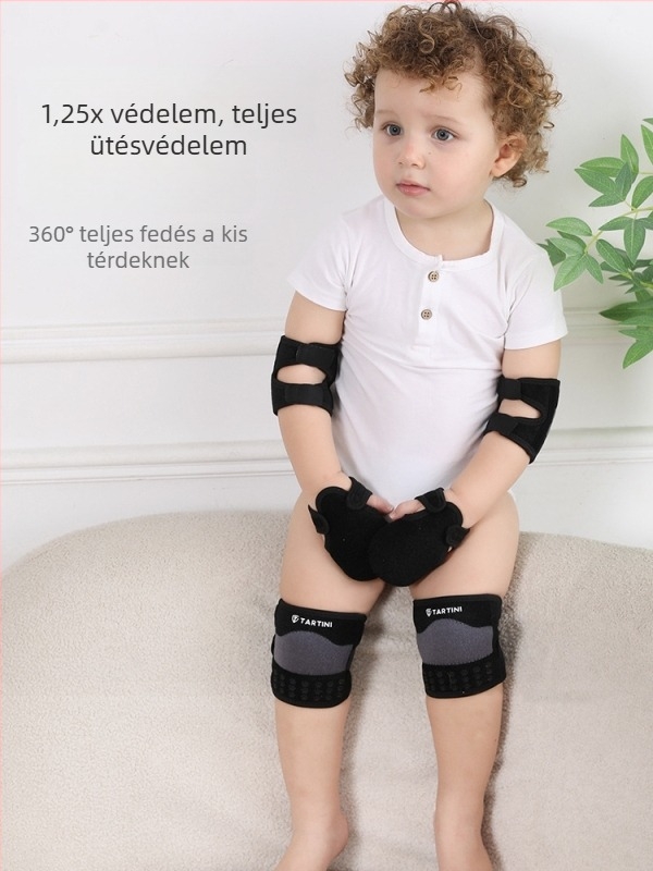 Baba térdvédők, könyök- és tenyérvédők, légáteresztő, csúszásmentes védőfelszerelés, állítható