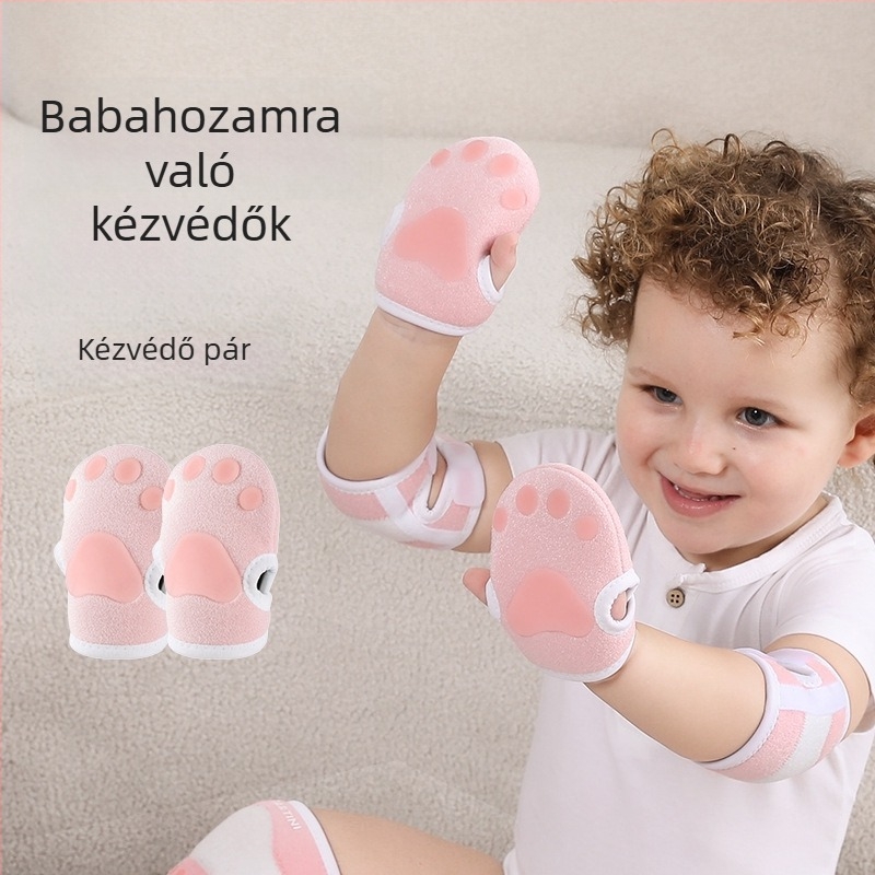 Baba térdvédők, könyök- és tenyérvédők, légáteresztő, csúszásmentes védőfelszerelés, állítható