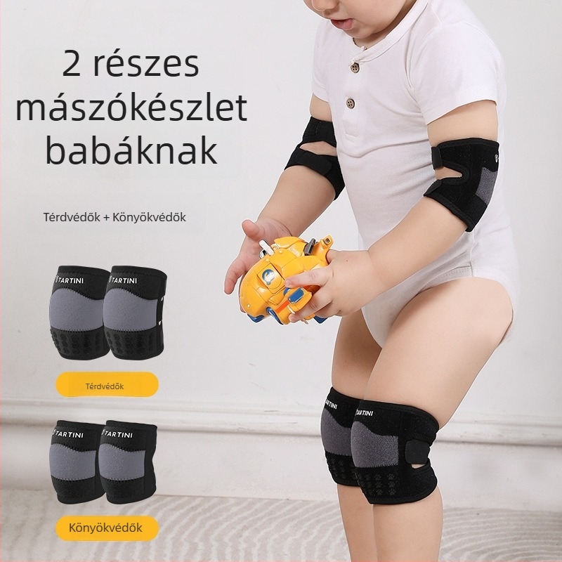 Baba térdvédők, könyök- és tenyérvédők, légáteresztő, csúszásmentes védőfelszerelés, állítható
