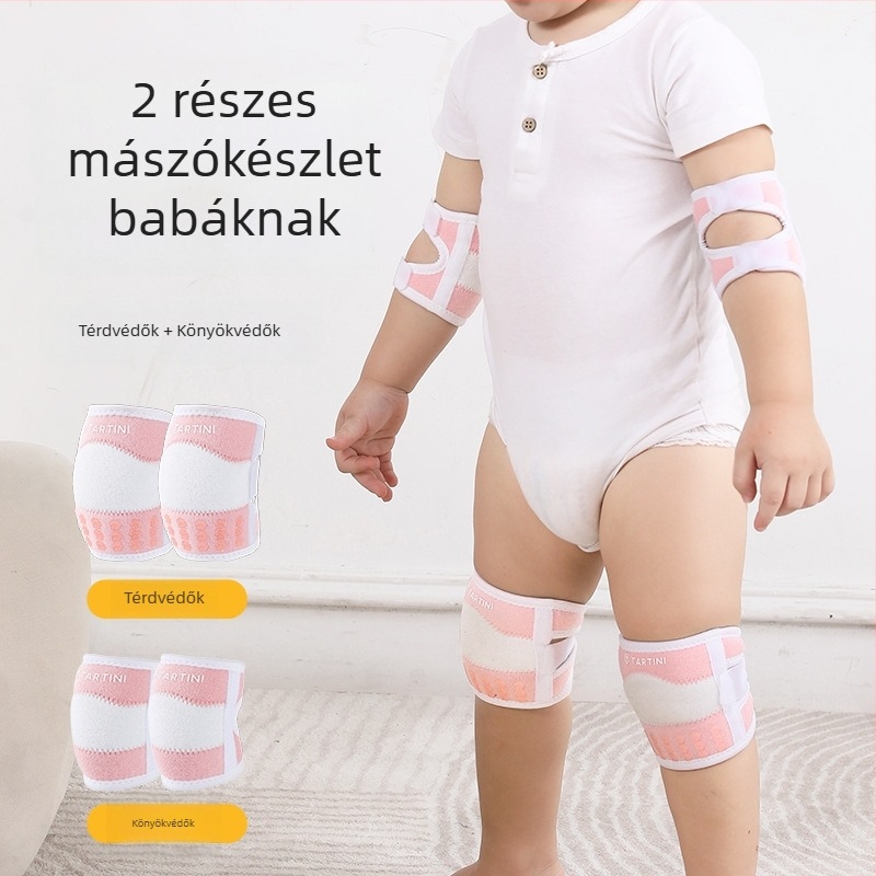 Baba térdvédők, könyök- és tenyérvédők, légáteresztő, csúszásmentes védőfelszerelés, állítható