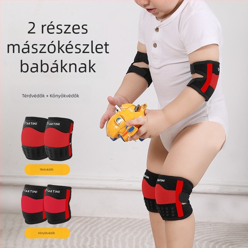Baba térdvédők, könyök- és tenyérvédők, légáteresztő, csúszásmentes védőfelszerelés, állítható