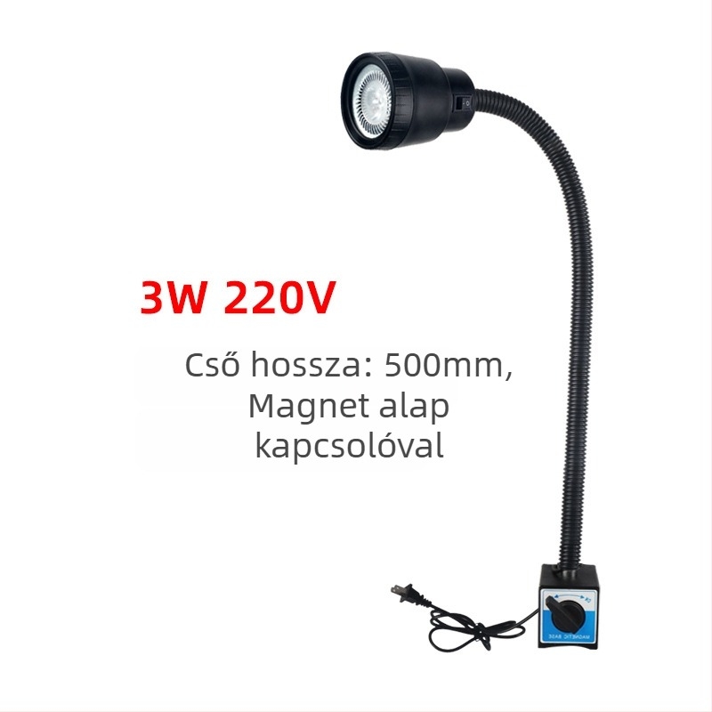 Gép- és szerszámlámpa – LED, mágneses rögzítés, kettős feszültség 24V/220V (Brand: Nine; Authorized private brands: Yes; Type: Lamps)