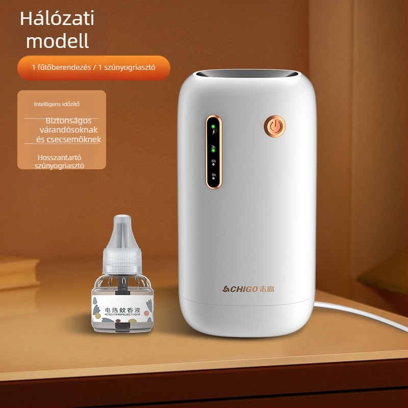 USB-töltésű vezeték nélküli szúnyoggyilkos beltéri és kültéri használatra, modell Chigo LBH107, LED világítás, 21–30㎡ lefedettség, beépített akkumulátor 501–800 mAh, üzemidő 6–8 óra