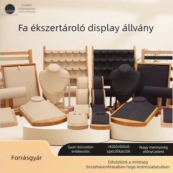 Tömörfa ékszerkialakító állvány – egy darabból, magas minőségű stílus, első szintű polc fülbevalókhoz, karkötőkhöz és nyakláncokhoz