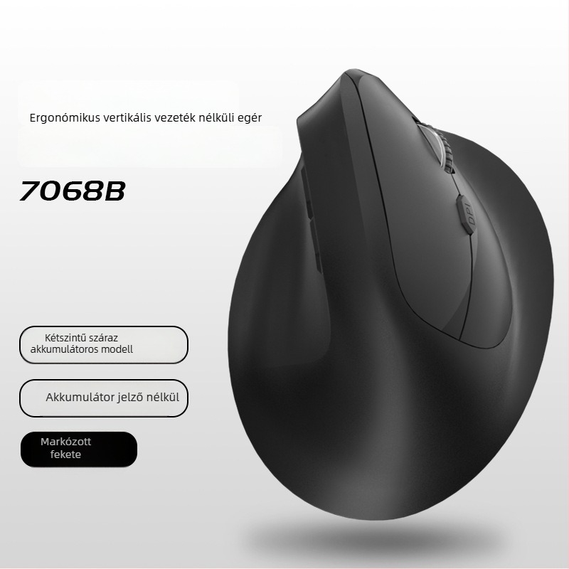 Függőleges ergonómikus vezeték nélküli egér töltéssel, három mód Bluetooth/2.4G, 1600dpi, 6 gomb