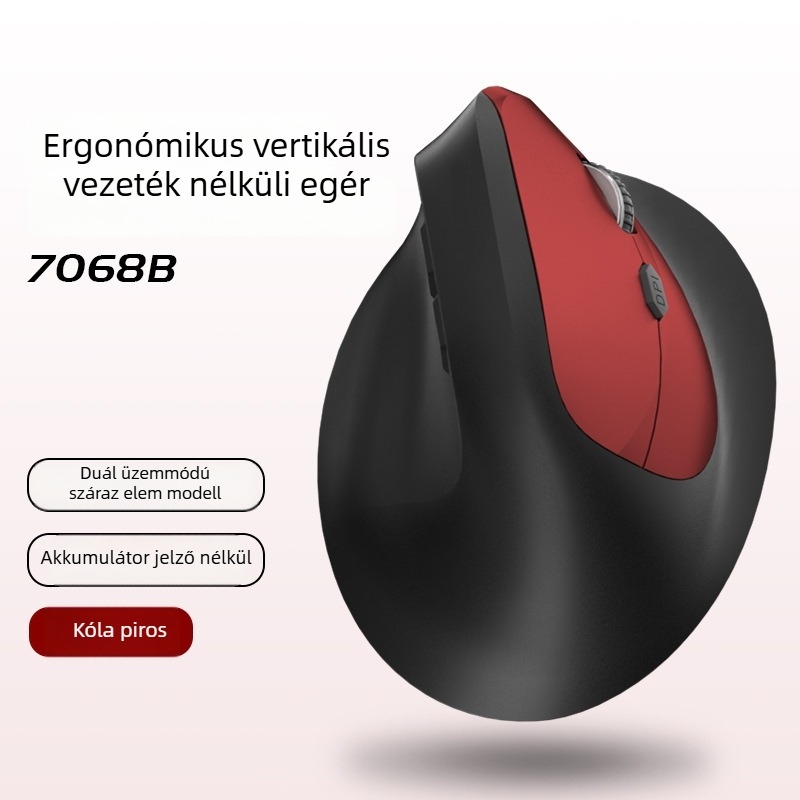 Függőleges ergonómikus vezeték nélküli egér töltéssel, három mód Bluetooth/2.4G, 1600dpi, 6 gomb