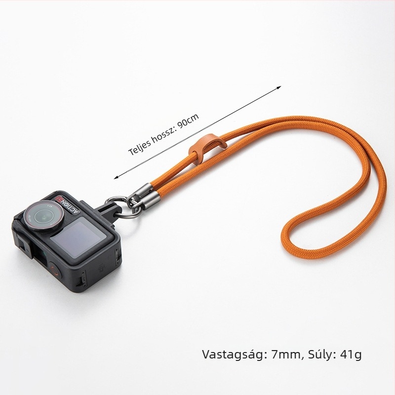 DJI Action 5 Pro akciókamera nyakpánt, anti-lost dizájn, poliészter zsinór, fém csat, logó nyomtatás lehetséges