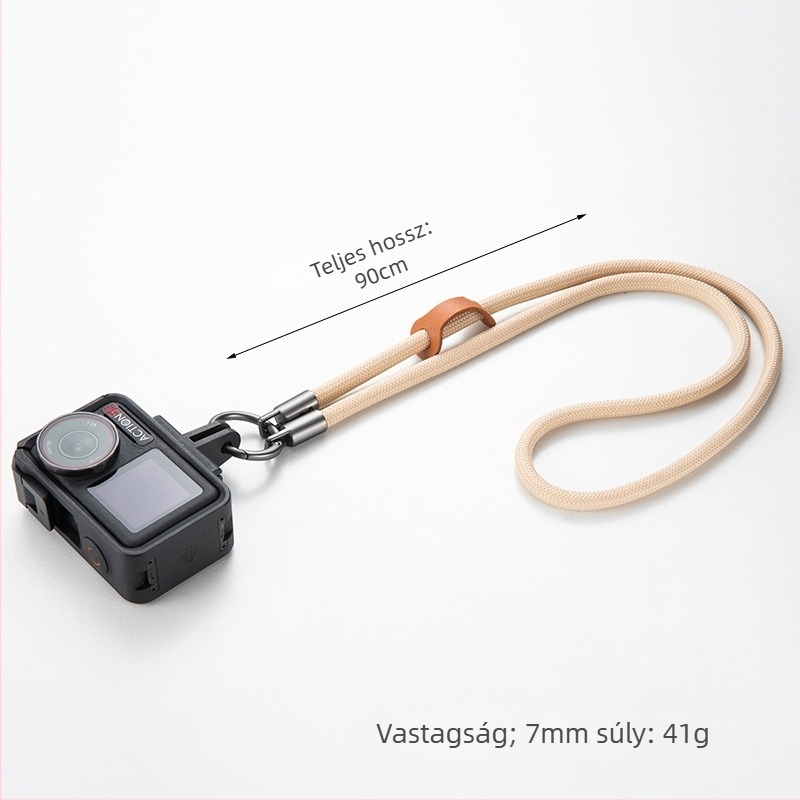 DJI Action 5 Pro akciókamera nyakpánt, anti-lost dizájn, poliészter zsinór, fém csat, logó nyomtatás lehetséges