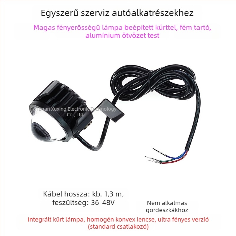 LED első lámpa összecsukható kerékpárhoz, alumíniumötvözet, 12W, 36-80V, Modell YTDD